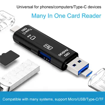 5 In 1 OTG Kortelės Skaitytuvą Tipas C & Micro USB 