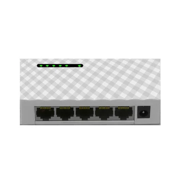 5 Port Gigabit Switch 10/100/1000 Mbps RJ45 LAN Ethernet Greitai Darbalaukio Tinklo Perjungimo Hub Perstūmimo Su ES/JAV Maitinimo Adapteris Karšto