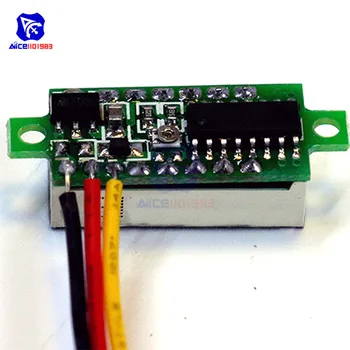5 Spalva Mini LED Digital Voltmeter DC 4-30 V 0.28 Colių, 3 laidų DC 0-100V Voltų Įtampos Matuoklio Indikatorius, Testeris LED Ekranas