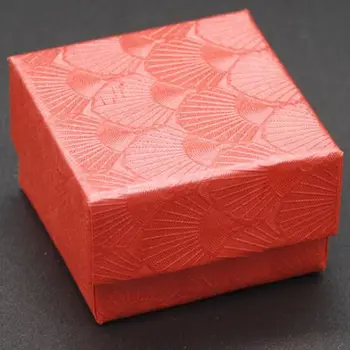 5 spalvų derliaus kvadrato formos papuošalų dėžutė auskarai, žiedai, dovanų dėžutės kvadratinių kartono popieriaus langelį 5X5X3 cm