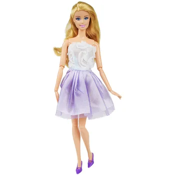 5 Vnt./daug Mados Šalis Šviečia Nėriniai Aukštos Kokybės Vadovą Namų Suknelė Lėlės Priedai Mergina Žaislas Barbie Lėlės Drabužiai