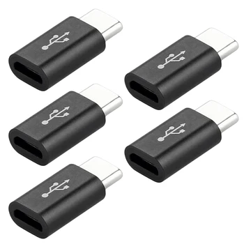5 VNT Mikro USB-C Tipo C Adapteris Keitiklis USB 3.1 Duomenų Įkrovimo Adapteris Mini Duomenų Sinchronizavimo Keitiklio Kabelį TXTB1