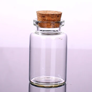 5 vnt, norintys Mini butelis mažas tuščia skaidri kamštis stiklinis buteliukas buteliukas atostogų vestuvių namų puošybai kalėdų dovana