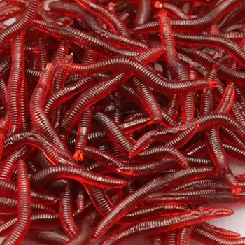 50/100vnt 4.5 cm Bloodworm Minkštas Masalas Žuvų Bionic Jaukų PVC Sliekų raudona Kirmėlės Žuvų Jaukų Jaukų Įtartinas Kvapas silikoninis masalas