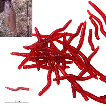 50/100vnt 4.5 cm Bloodworm Minkštas Masalas Žuvų Bionic Jaukų PVC Sliekų raudona Kirmėlės Žuvų Jaukų Jaukų Įtartinas Kvapas silikoninis masalas