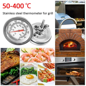 50-400 Celsijaus Nerūdijančio Plieno GRILIS Grilis Rūkalius Termometras Temperatūros Indikatorius Nerūdijančio Grilis, Virtuvė Bakeware Thermomer