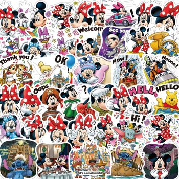 50/80 vnt Disney Mickey Mouse Lipdukas mickey unduplicated vaikai lipdukas lagaminą gitara charakteris doodle lipdukai