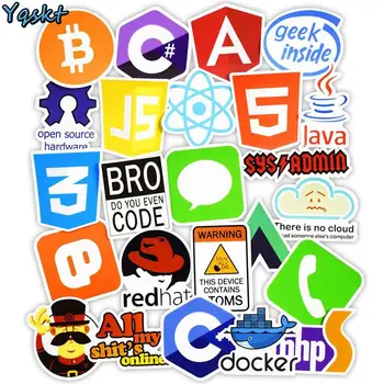 50 Vnt Interneto Java, JS, Php, Html Debesis Docker Bitcoin Programavimo Kalba APP Logotipą, Kietas Lipdukai, Nešiojamas Automobilis 