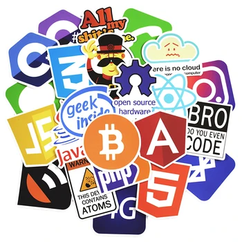 50 Vnt Interneto Java, JS, Php, Html Debesis Docker Bitcoin Programavimo Kalba APP Logotipą, Kietas Lipdukai, Nešiojamas Automobilis 