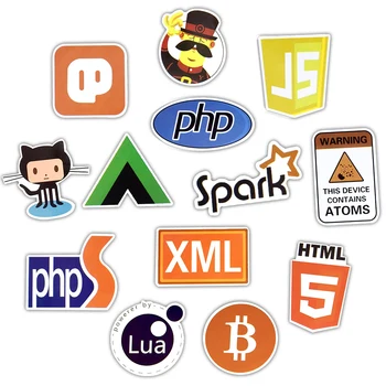 50 VNT Interneto Programavimo Lipdukai, Programinė įranga, Html Logotipą, Juokinga, Cool Lipdukai Geeks Įsilaužėlių Kūrėjai 