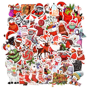 50 VNT Kalėdų Lipdukas Mielas Gyvūnų Kalėdų Senelis, Animacinių filmų Lipdukai Dovanų Vaikams 