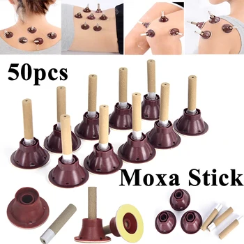 50 Vnt/Set Mini Roll Taškų Prietaiso Masažas Įrankiai, lipnios Vamzdis Moxa Stick Masažas Lipdukas Įrankis Moxa Sveikatos Priežiūros