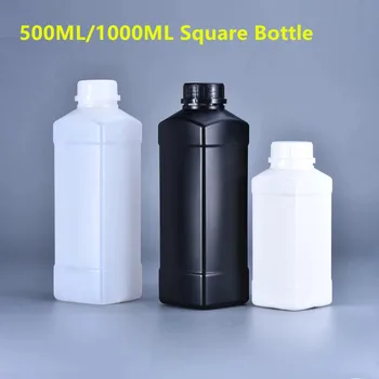500ml 1000ml Plastiko Kvadratinis Butelis su Siaura Burna Skystų Dažų, Kosmetikos Daugkartiniai Konteinerių 1PCS