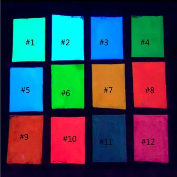 50g/maišas neon nights Fosforescuojančiomis Švyti Pigmento Šviesos Spalvų Pigmentai, Švyti Tamsoje Neoninės Spalvos Dažų Milteliai Po švyti