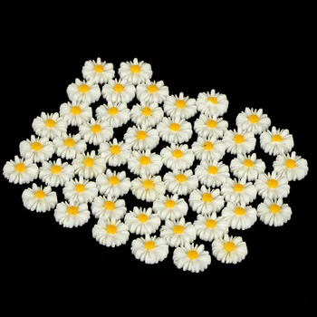 50PCS 13mm Dervos Vintage Stiliaus Daisy Gėlių Butas Atgal Kamėja Cabochon Papuošalai Priėmimo Auskarai Priedai, Didmeninė
