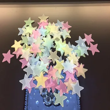 50pcs 3D Žvaigždės Švyti Tamsoje Sienų Lipdukai Šviesos Liuminescencinės Sienų Lipdukai Vaikams, Kūdikio Kambarys, Miegamasis Lubų Namų Dekoro