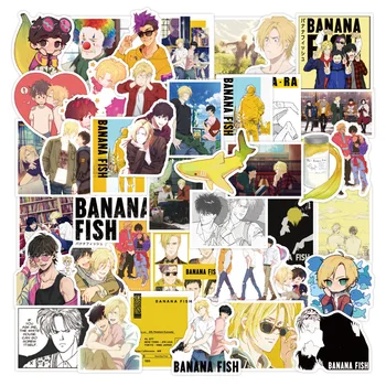 50Pcs Anime Bananų Žuvų Lipdukai Vandeniui Grafiti Lipdukai Riedlentė aplinkosaugos ¾enklelis, Nešiojamas Lagaminas Dviratis Kids Classic 
