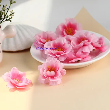 50pcs Dirbtinio Šilko Peach Blossom Gėlės 