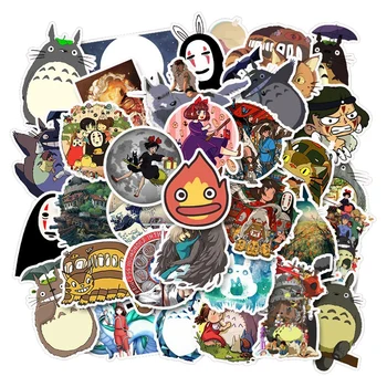 50pcs Hayao Miyazaki Anime Lipdukai Mano Kaimynas Totoro/Spirited Away Dviratį Nešiojamas Motociklo Riedlentė Gitara Lipdukas