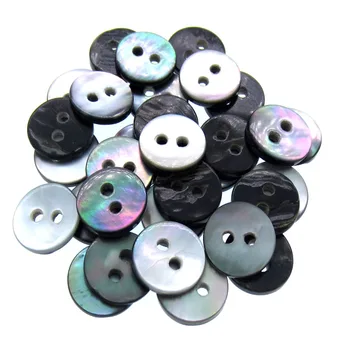 50Pcs Juodu perlamutru marškinėliai mygtukai fizinis apvalkalas mygtukai juoda vaivorykštės 2 skyles Mygtukai 11.5 mm