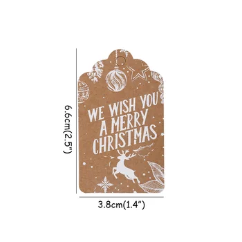 50pcs Linksmų Kalėdų Ačiū, Kraft Popierius, Žymekliai Kalėdų medžio Kabinti Etiketės Navidad naujųjų metų Šaliai, Dovanų Kortelės, Dekoracijos namams