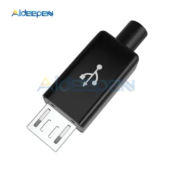 50Pcs Micro USB Male Plug Jungtis su dangteliu 