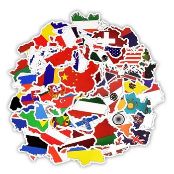 50Pcs Nacionalinių Vėliavų, Lipdukų, Žaislų, Šalių Žemėlapis Lipdukas 