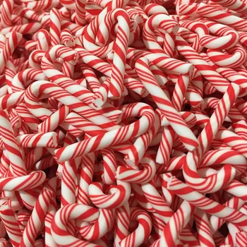 50Pcs Raudonos Ir Baltos spalvos Rankų darbo Kalėdų Saldainiai Cukranendrių Kawaii Miniatiūrinės Maisto Lėlių Namų Dekoro