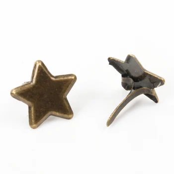 50pcs įvairios Metalo Žvaigždė Bradas Smeigės Šuoliai Scrapbooking Embellishment Užtrauktuku Gabalas Amatų Smeigtuką Dekoruoti Kniedėmis kaip 14mm