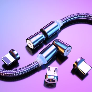 540 Pasukti Magnetinio Kabelis Magnetinio USB Laidas, Greito Įkrovimo C Tipo Kabelis Magnetas Įkroviklis, Micro USB Laidas, Mobilusis Telefonas, USB Laidas Naujas