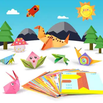 54Pcs/Set Kūdikių Amatų, Žaislų, Animacinių filmų Gyvūnų Origami Popieriaus Pjovimo Knygos Vaikams Popieriaus Iškirpti Įspūdį Ankstyvasis ugdymas Švietimo Žaislai, Dovanos