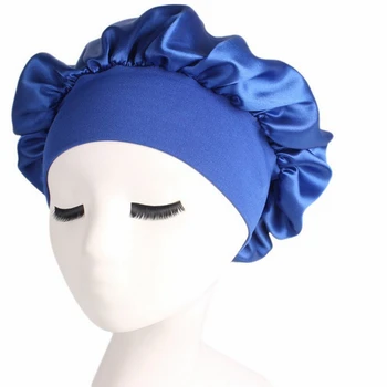 58cm Spalva Ilgų Plaukų Priežiūra Moterims Satino variklio Dangčio Bžūp Nakties Miego Skrybėlę Šilko Galvos Wrap Reguliuoti Dušo kepuraitės