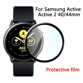 5D HD TPU Medžiagos Raštas Plėvelės Samsung Galaxy Žiūrėti Aktyvus/Aktyvus 2 40mm/44mm Smart Žiūrėti Juodos Sienos Raštas Filmas
