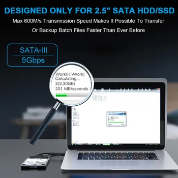 5Gbps USB 3.0 prie SATA III Išorinis 2.5