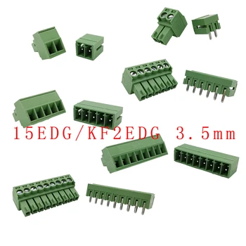 5Pairs 15EDG 3.5 mm KF2EDG 3.5 mm PCB Varžtas Gnybtų Bloko Jungtis stačiu Kampu/ Tiesiai Adata Plug Pin Header Lizdas 2-12 Pin