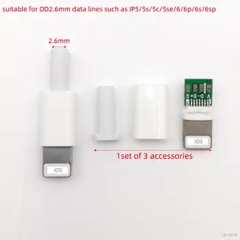 5sets USB iphone male kištukas su drožlių plokščių jungtis suvirinimo 2.6/3.0 mm Duomenų OTG eilutės sąsaja 