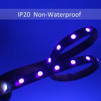 5V UV LED Šviesos Juostelės 1M 2M 3M SMD 5050 395-405nm Ultravioletinių Spindulių Šviesą USB Powered LED Juostos Lempos DJ Fluorescencijos Šalis