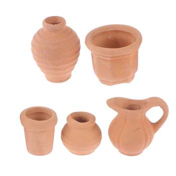 5vnt 1:12 masto Rankų darbo Lėlės Namas Miniatiūriniai Vintage porceliano vaza, vazonas jar