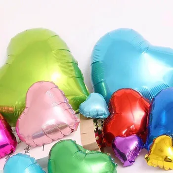 5vnt 18 colių Penkerių-pažymėjo žvaigždutė Širdies folija balionai baby shower gimtadienio, Vestuvių dekoravimas prekes vaikams balionai
