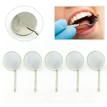 5vnt Dantų Veidrodis Paprastas Burnos Priežiūros 22mm Chirurgijos Prietaisai Pakeisti Įrankiai Odontologas