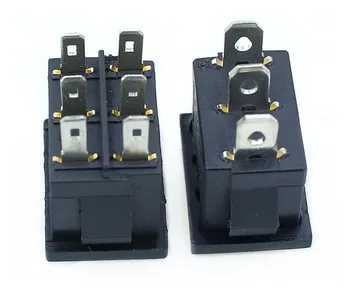 5VNT KCD1 Mini Black 3 Pin / 6 pin On/Off/On Svirtinis Jungiklis AC 6A/250V10A/125V