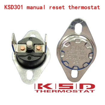 5vnt KSD301/KSD303 150C 150 Laipsnių Celsijaus Rankinis atstatymas Termostatas Normaliai uždarytas (N. C) Temperatūros jungiklis, Temperatūros kontrolė