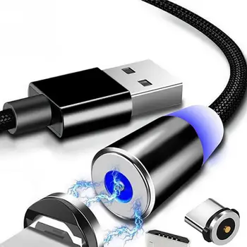 5vnt Magnetinio Patarimai 360 Laipsnių Sukimosi Aliuminio Lydinio Lengva Valdyti Įkrovimo Kabelis Adapteris, Patvarus, atsarginės Dalys, Micro USB