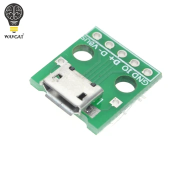 5vnt MICRO USB PANIRTI Adapteris 5pin female jungtis B tipo pcb konverteris pinboard 2.54