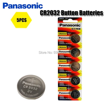 5vnt nauja baterija PANASONIC cr2032 3v mygtuką ląstelių monetos baterijas žiūrėti kompiuterį cr 2032 Už Žaislai, Laikrodžiai