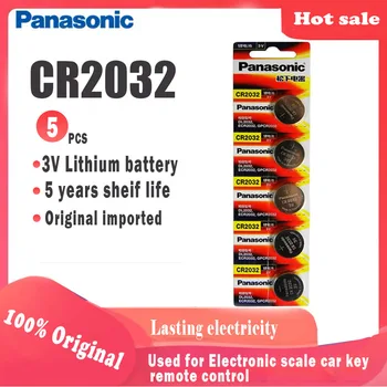 5vnt Originalus Panasonic cr2032 cr 2032 3V Ličio Baterija Žiūrėti kompiuterio Nuotolinio Valdymo Skaičiuoklė mygtuką ląstelių monetos baterija