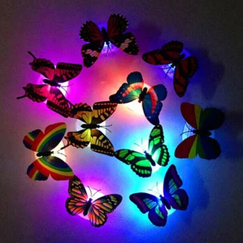 5vnt! Romantiška naujiena žėrintis drugelis lempa led dugno lipdukas Sienos naktį, šviesą vaikų kambaryje Dekoratyvinės šviesos Fluorescencinė