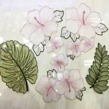 5vnt/Set Gėlių Apykaklės Siūti ant Pleistro Aplikacijos Ženklelis Siuvinėtų Nėrinių Suknelė Cheongsam Drabužių Dekoro 