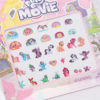 5vnt/set Mano Mažai Pony Žaislai PVC Ponis Lipdukai, Pakuotės Vaikus Mergina Nagų Lipdukai, 3D Vaivorykštė Brūkšnys Twilight Sparkle Pinkie Pyragas