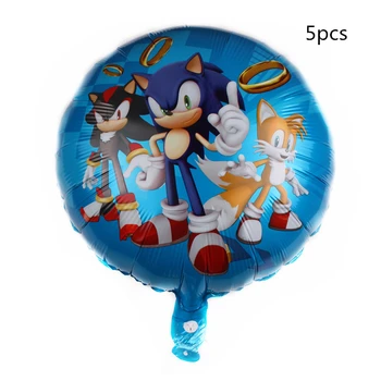 5vnt Sonic kamuolys star aliuminio plėvelę, balionas nustatyti ežys balionus, gimtadienio apdailos animacinių filmų gyvūnų ballon žaislas baby shower